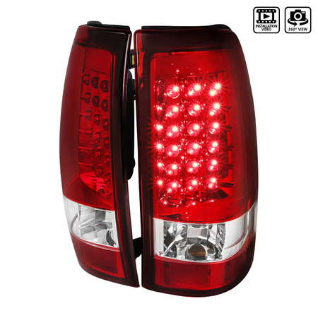 SPEC-D TUNING 03-06 Chevrolet Silverado LED Tail Lights Red LT-SIV03RLED-TM